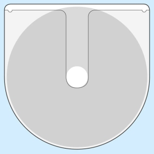 Tasche porta CD, autoadesivo, parte inferiore rotonda, trasparente 