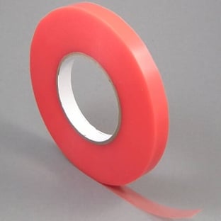 Nastro biadesivo di PET, adesivo acrilico forte, copertura di pellicola rossa, TLM21 12 mm