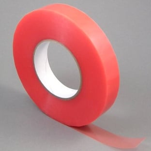 Nastro biadesivo di PET, adesivo acrilico forte, copertura di pellicola rossa, TLM21 19 mm