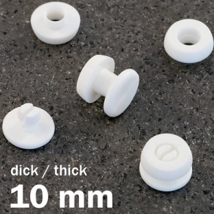 Occhielli a pressione in plastica, versione spessa bianco | 10 mm