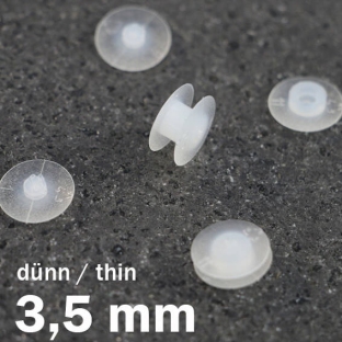Occhielli a pressione in plastica, versione sottile, trasparente trasparente | 3.5 mm