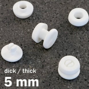 Occhielli a pressione in plastica, versione spessa bianco | 5 mm