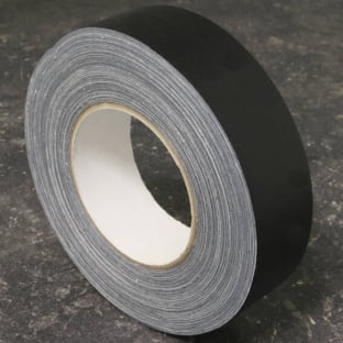 Nastro telato adesivo su un lato, nastro rinforzato nero | 25 mm