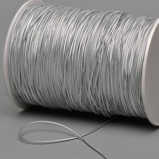 Cordino elastico in bobina, 2 mm, argento (rotolo con 500 m) 