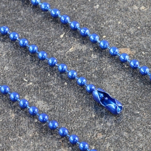 Catena a palline, 102 mm, 2,4 mm di diametro della pallina, blu 