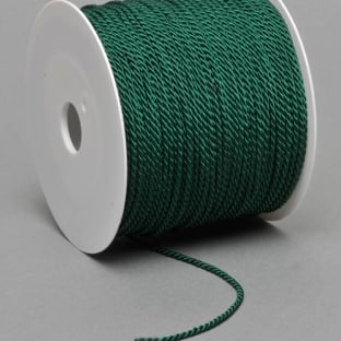 Cordoncino raso in bobina, verde scuro (bobina con 100 m) 