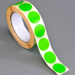 Bollini adesivi colorati in carta verde chiaro | 30 mm
