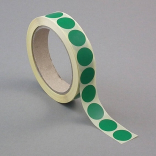 Bollini adesivi colorati in carta verde scuro | 30 mm