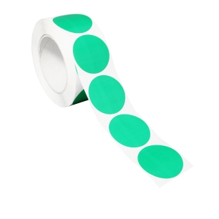 Bollini adesivi colorati in carta verde scuro | 40 mm