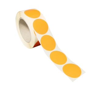 Bollini adesivi colorati in carta arancione | 40 mm