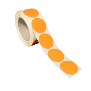 Bollini adesivi colorati in carta arancione | 50 mm