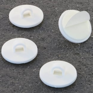 Bottoni adesivi con occhiello 20 mm (rotondo) | bianco