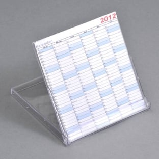Porta calendario, tipo porta disco, 96 x 98 x 9 mm, trasparente 