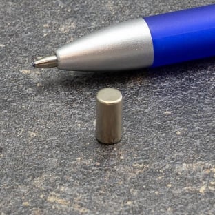 Cilindro magnetico al neodimio, nichelato 5 mm | 10 mm
