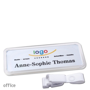 Targhette portanomi clip in plastica Office 30, trasparente 