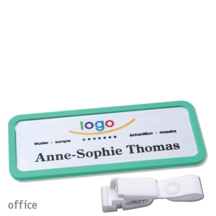Targhette portanomi clip in plastica Office 30, verde pastello 