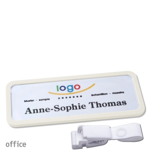 Targhette portanomi clip in plastica Office 30, bianco 