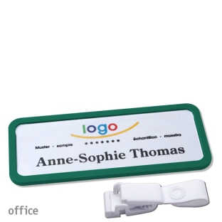 Targhette portanomi clip in plastica Office 30, verde 