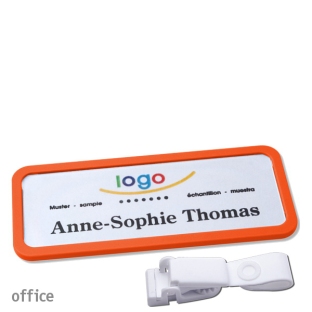 Targhette portanomi clip in plastica Office 30, arancione 
