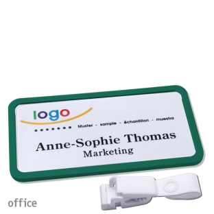 Targhette portanomi clip in plastica Office 40, verde 