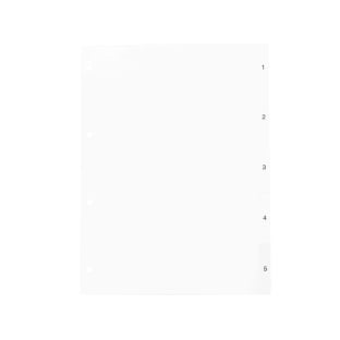 Divisori per raccoglitori formato A4, 5 parti (1-5), bianco (1 set) 