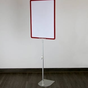 Cornice per poster con piantana telescopica (set) A3 | rosso | superficie di base: grigio