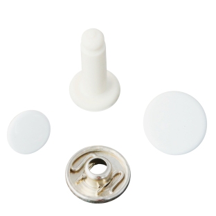 Perni per bottoni a pressione, bianco, 12 mm 