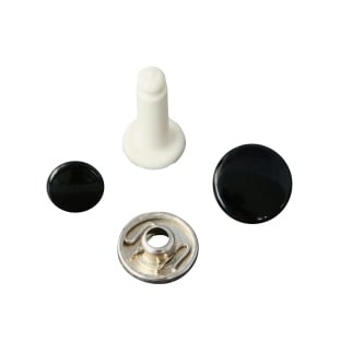 Perni per bottoni a pressione, nero, 12 mm 