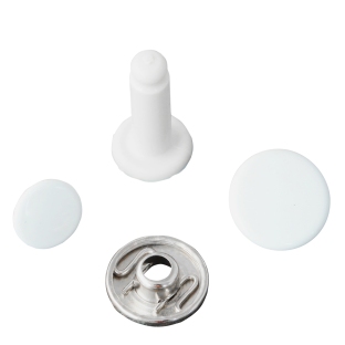 Perni per bottoni a pressione, bianco, 15 mm 