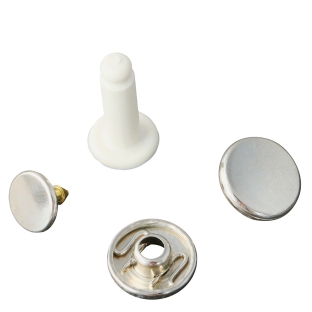 Perni per bottoni a pressione, nichelato, 15 mm 