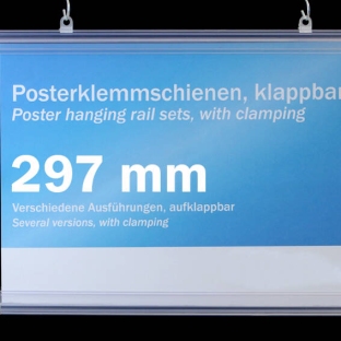 Profilo porta poster, plastica, apribile 297 mm | trasparente