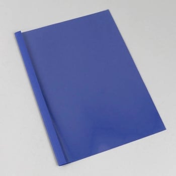 Cartellina a rilegatura termica A4, struttura in lino, 80 fogli, blu scuro | 8 mm | 230 g/m²