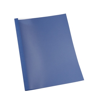 Cartellina a rilegatura termica A4, struttura in lino, 60 fogli, blu scuro | 6 mm | 230 g/m²