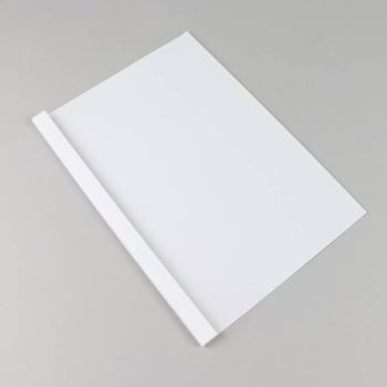 Cartellina a rilegatura termica A4, struttura in lino, 80 fogli, bianco | 8 mm | 250 g/m²