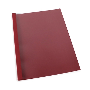 Cartellina a rilegatura termica A4, struttura in lino, 60 fogli, rosso | 6 mm | 230 g/m²
