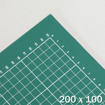 Tappetino da taglio XXL, 200 x 100 cm, autorigenerante, con reticolato verde/verde