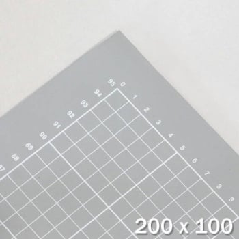 Tappetino da taglio XXL, 200 x 100 cm, autorigenerante, con reticolato grigio/grigio