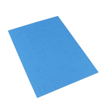 Copertina posteriore in cartoncino A4,  struttura in pelle blu