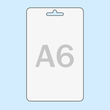 Buste porta badge per A6, formato verticale, in PVC rigido, con euro slot 