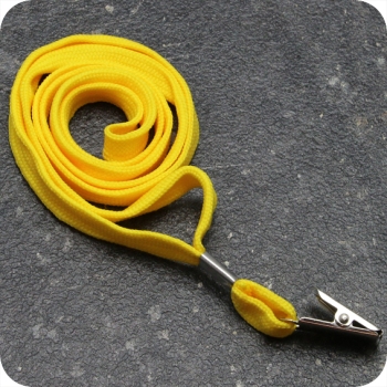 Nastro portachiavi, 10 mm di larghezza giallo | clip bull dog