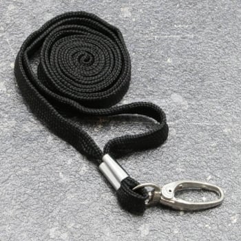 Nastro portachiavi, 10 mm di larghezza nero | con clip moschettone