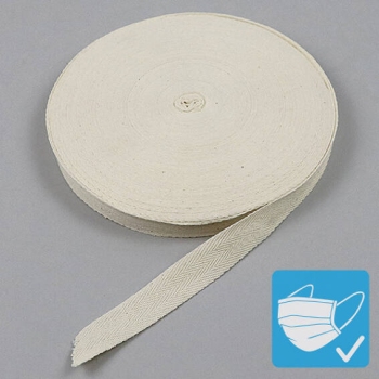 Nastro di twill, cotone 20 mm | bianco greggio 