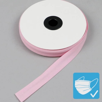 Nastro sbieco, cotone e poliestere, 20 mm, rotolo con 25 m rosa