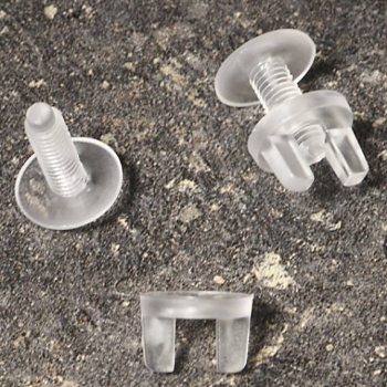 Viti vichinghe in plastica, trasparente 4,8 mm di diametro, 14 mm di lunghezza