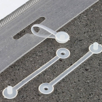 Clip di nylon, lungo 55 mm, trasparente 