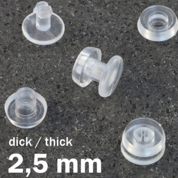 Occhielli a pressione in plastica, versione spessa trasparente | 2.5 mm