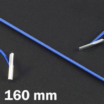 Cordino elastico 160 mm con 2 capicorda, blu medio 