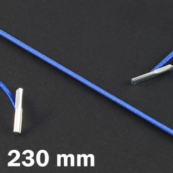Cordino elastico 230 mm con 2 capicorda, blu medio 