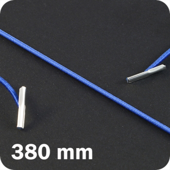 Cordino elastico 380 mm con 2 capicorda, blu medio 