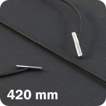Cordino elastico 420 mm con 2 capicorda, nero 